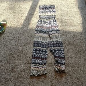 Patterned Strapless Jumpsuit